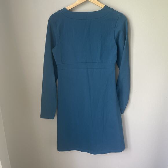 Athleta Senorita Organic Cotton Dress sz S Blue‎ Athleisure Travel Long Sleeve - Picture 5 of 5